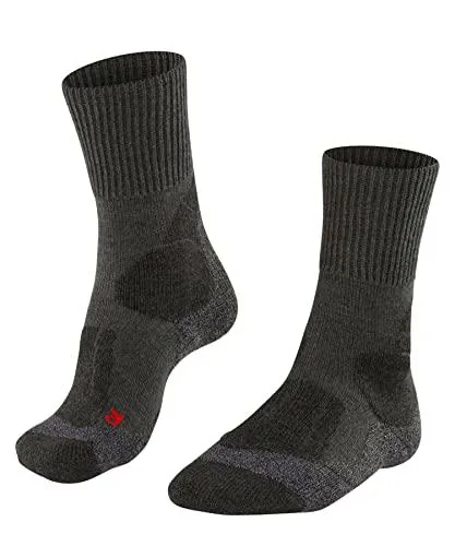 FALKE TK1 Adventure Calcetines De Senderismo Mujer Lana De Merino Negro Gris Más Colores Accesorios De Montaña En Trekking O Camping Para Calzado sin patrón y reforzado 1 Par