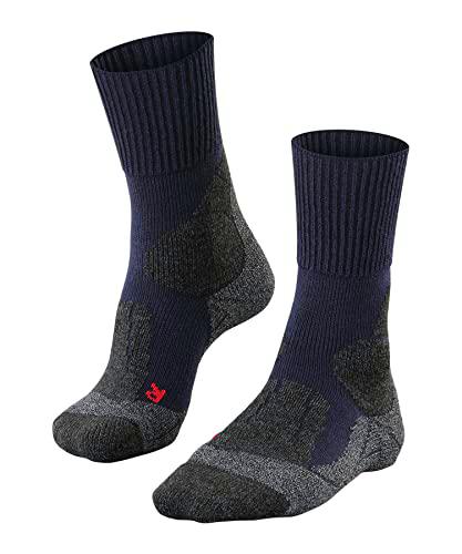 FALKE TK1 Adventure Calcetines De Senderismo Hombre Lana De Merino Negro Gris Más Colores Accesorios De Montaña En Trekking O Camping Para Calzado De Hombres sin patrón y reforzado 1 Par