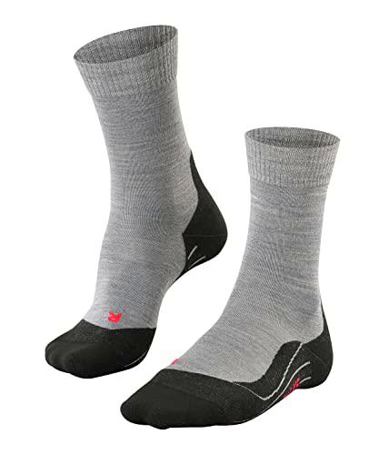 FALKE TK5 Calcetines De Senderismo Hombre Lana De Merino Negro Gris Más Colores Accesorios De Montaña En Trekking O Camping Para Calzado De Hombres sin patrón y reforzado 1 Par