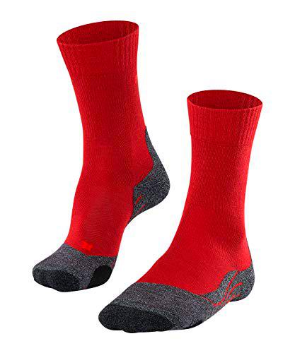 FALKE TK2 Explore Calcetines De Senderismo Mujer Lana De Merino Negro Gris Más Colores Accesorios De Montaña En Trekking O Camping Para Calzado sin patrón y reforzado 1 Par