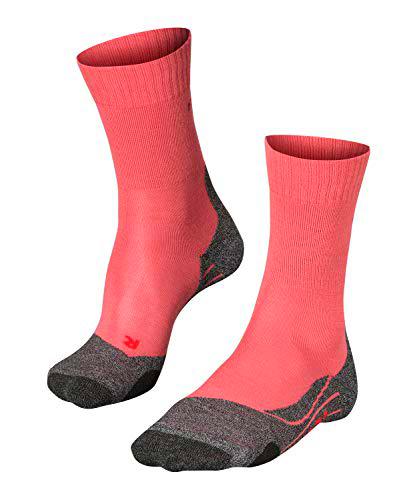 FALKE TK2 Explore Calcetines De Senderismo Mujer Lana De Merino Negro Gris Más Colores Accesorios De Montaña En Trekking O Camping Para Calzado sin patrón y reforzado 1 Par