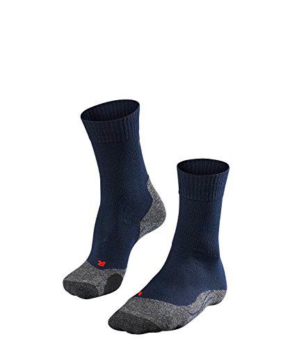 FALKE TK2 Explore Calcetines De Senderismo Hombre Lana De Merino Negro Gris Más Colores Accesorios De Montaña En Trekking O Camping Para Calzado De Hombres sin patrón y reforzado 1 Par