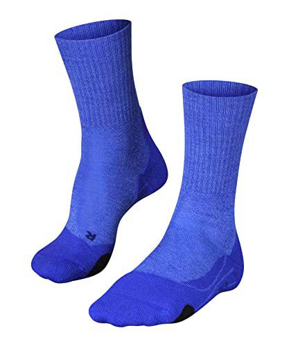 FALKE TK2 Explore Wool Calcetines De Senderismo Mujer Merino Azul Gris Más Colores Accesorios De Montaña En Trekking O Camping Para Calzado sin patrón y reforzado 1 Par