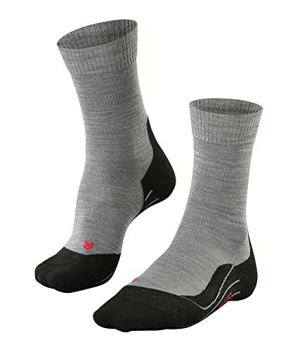 FALKE TK5 Calcetines De Senderismo Mujer Lana De Merino Negro Gris Más Colores Accesorios De Montaña En Trekking O Camping Para Calzado De Hombres sin patrón y reforzado 1 Par