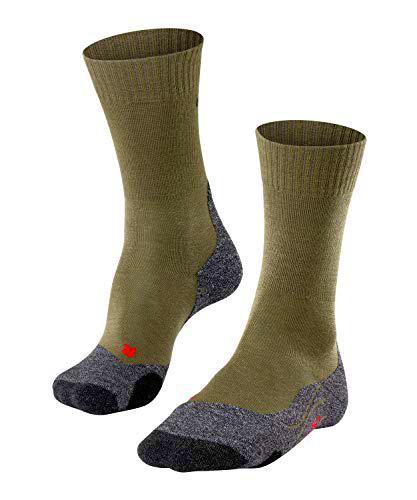FALKE TK2 Explore Calcetines De Senderismo Hombre Lana De Merino Negro Gris Más Colores Accesorios De Montaña En Trekking O Camping Para Calzado De Hombres sin patrón y reforzado 1 Par