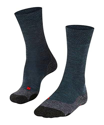 FALKE TK2 Melange Calcetines De Senderismo Hombre Lana De Merino Azul Gris Más Colores Accesorios De Montaña En Trekking O Camping Para Calzado De Hombres con patrón y reforzado 1 Par
