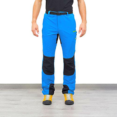 Izas Leyte Pantalones Trekking, Hombre, Azul Cian/Gris Oscuro, S