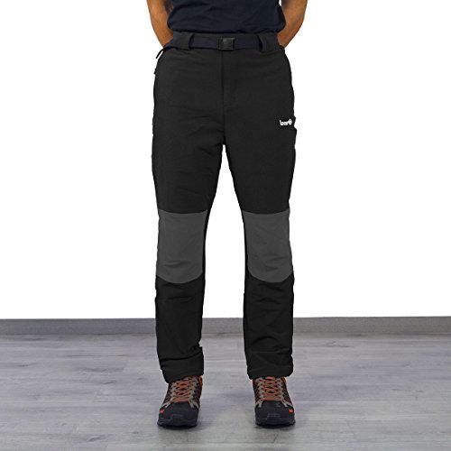 Izas Lut Pantalones Trekking, Hombre, Negro/Gris Oscuro, L