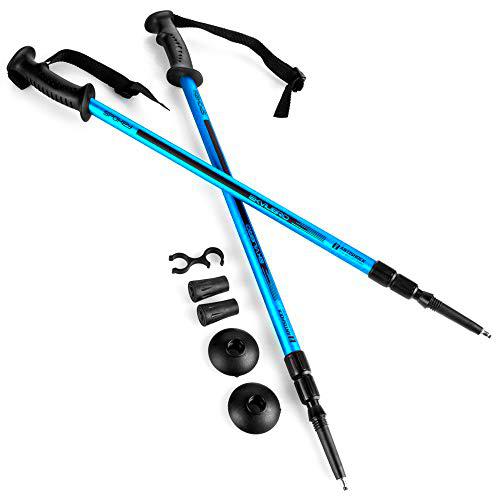 SP Spokey Ekvilibro - Bastones de Senderismo telescópicos con sujeción Interior, Color Azul
