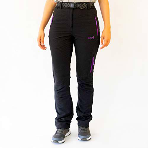 Izas Olca Pantalones Trekking, Mujer, Negro/Morado, XXL