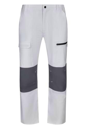 VELILLA 103022S, Pantalón Trekking Multibolsillos, Color Blanco y Gris, Talla M