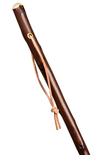 Stock-Fachmann Bastón de Especialista Marcha ierer Castaña Bastón de Senderismo con Cordel de Piel, marrón, M