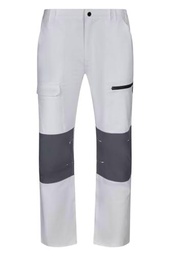 VELILLA 103022S, Pantalón Trekking Multibolsillos, Color Blanco y Gris, Talla L