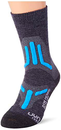 UYN Trekking 2IN Merino Mid Socks, Gris Medio/Turquesa, 40 Women's