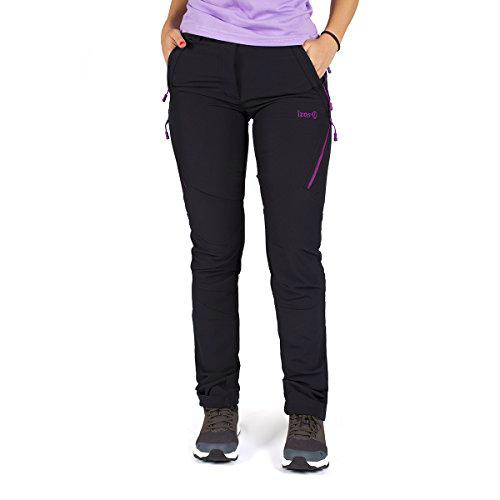 Izas Carlota Pantalones Trekking, Mujer, Negro/Morado, XL