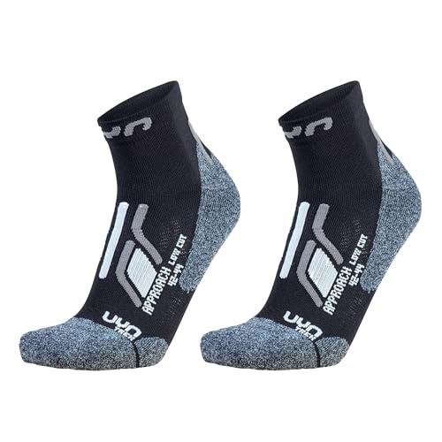 UYN Man Trekking Approach Low Cut Socks 2PRS Pack, Negro/Gris