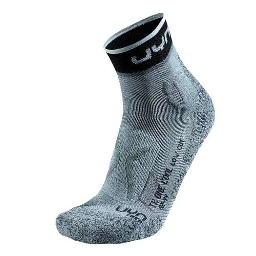 UYN Man Hombre Trekking One Cool Low Cut Socks, Gris y Negro, 35-38