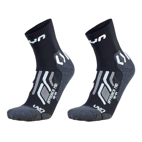 UYN Man Trekking Approach Mid Socks 2PRS Pack, Negro/Gris