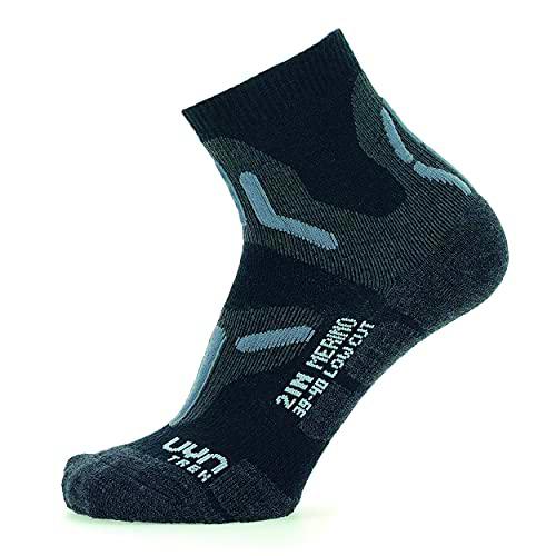 UYN Trekking 2IN Merino Low Cut Socks, Negro/Gris, 42 Women's