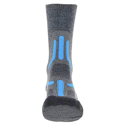 UYN Trekking 2IN Merino Mid Socks, Gris Medio/Turquesa, 38 Women's