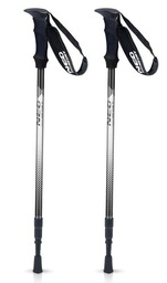 Neo-Sport Bastones de Trekking para Caminar nórdica Ajustable 65-135 cm Mango de Espuma de Aluminio EVA 1 par Negro Gris