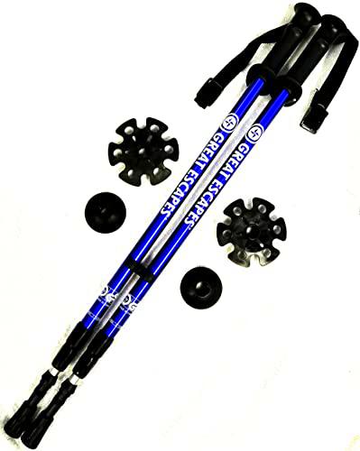 BODYLINE 21954 Bastón de Trekking telescópico de 3 Secciones Ajustable de 110 a 135 cm