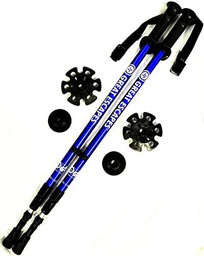 BODYLINE 21954 Bastón de Trekking telescópico de 3 Secciones Ajustable de 110 a 135 cm