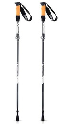 Neo-Sport Bastones de Trekking para Caminar nórdicos Plegables Ajustables 85-130 cm Mango de Corcho de Aluminio 1 par Negro Gris