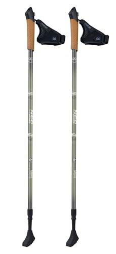 Neo-Sport Bastones de Trekking para Caminar nórdicos Ajustables 85-143 cm Mango de Corcho de Aluminio 1 par Negro Verde