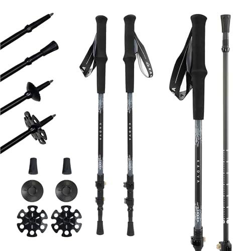 KADVA Bastones de Trekking Torre en Color Gris, tamaño Ajustable 65-135 cm