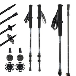 KADVA Bastones de Trekking Torre en Color Gris, tamaño Ajustable 65-135 cm