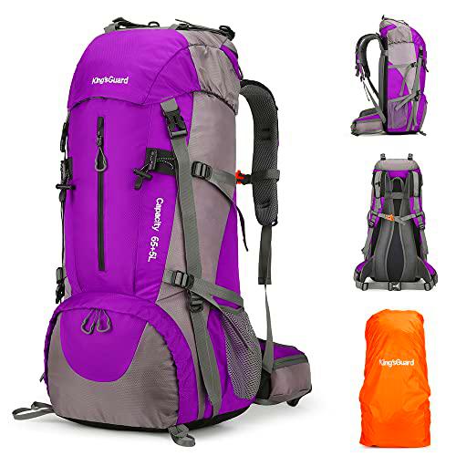King'sGuard Mochila de senderismo de 70 litros con cubierta para la lluvia