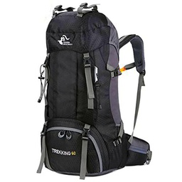 Bseash Mochila de senderismo ligera impermeable de 60L con cubierta de lluvia