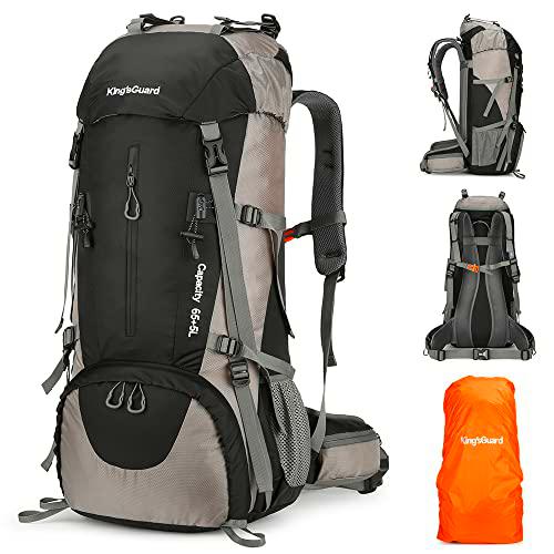 King'sGuard Mochila de senderismo de 50 litros con cubierta de lluvia
