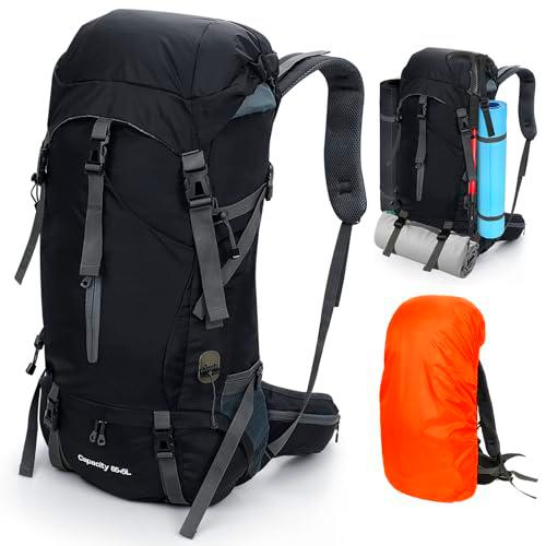 Cozary Mochila Trekking 70L Impermeable Antidesgarro con Cubrelluvia