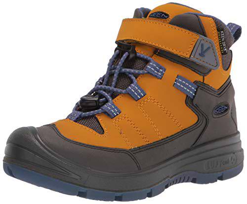 KEEN Redwood MID WP-Y Hiking Boot, Harvest Gold/Vintage Indigo, 36 EU